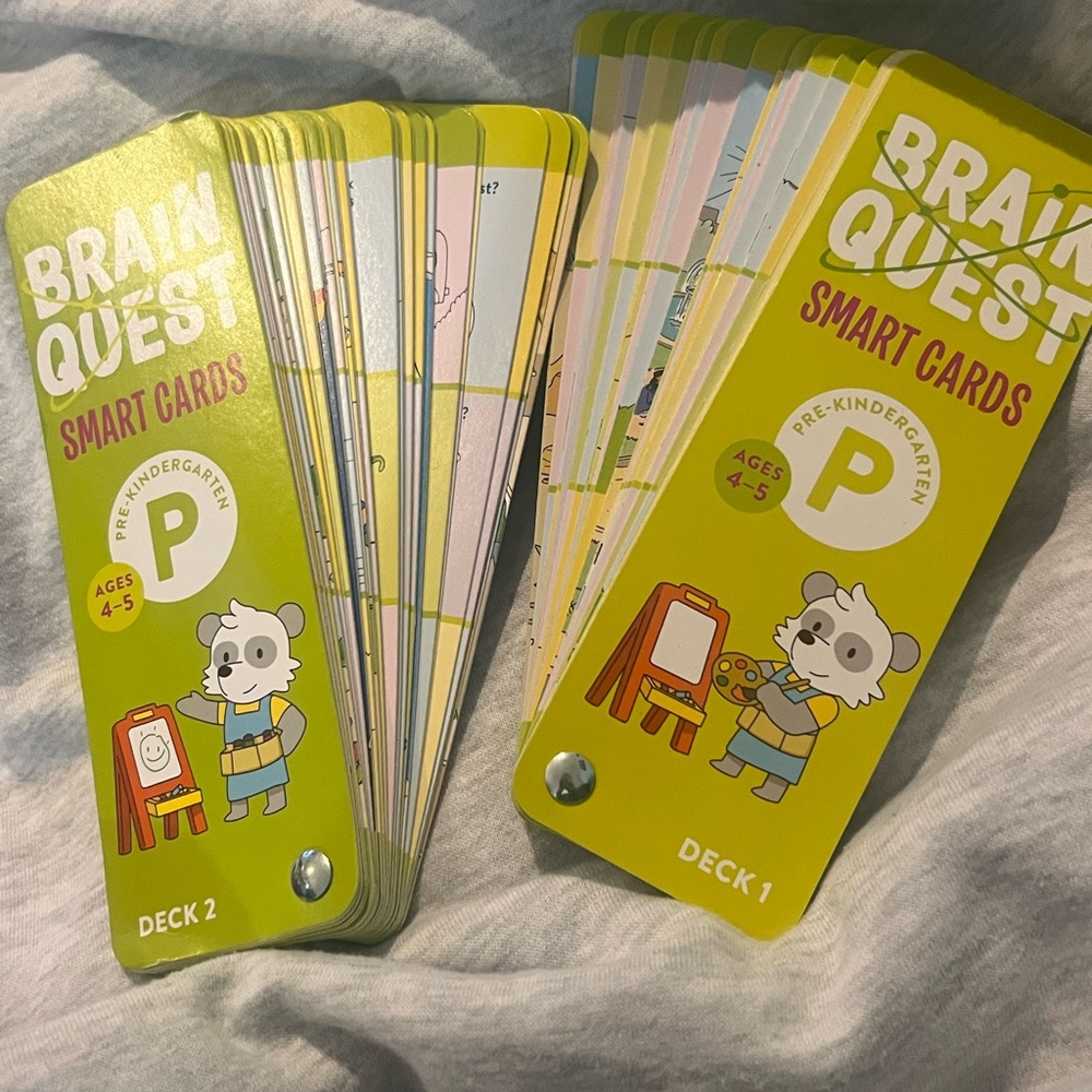 2 decks of Brain Quest Pre-Kindergarten Smart Cards pre-k age 4-5
